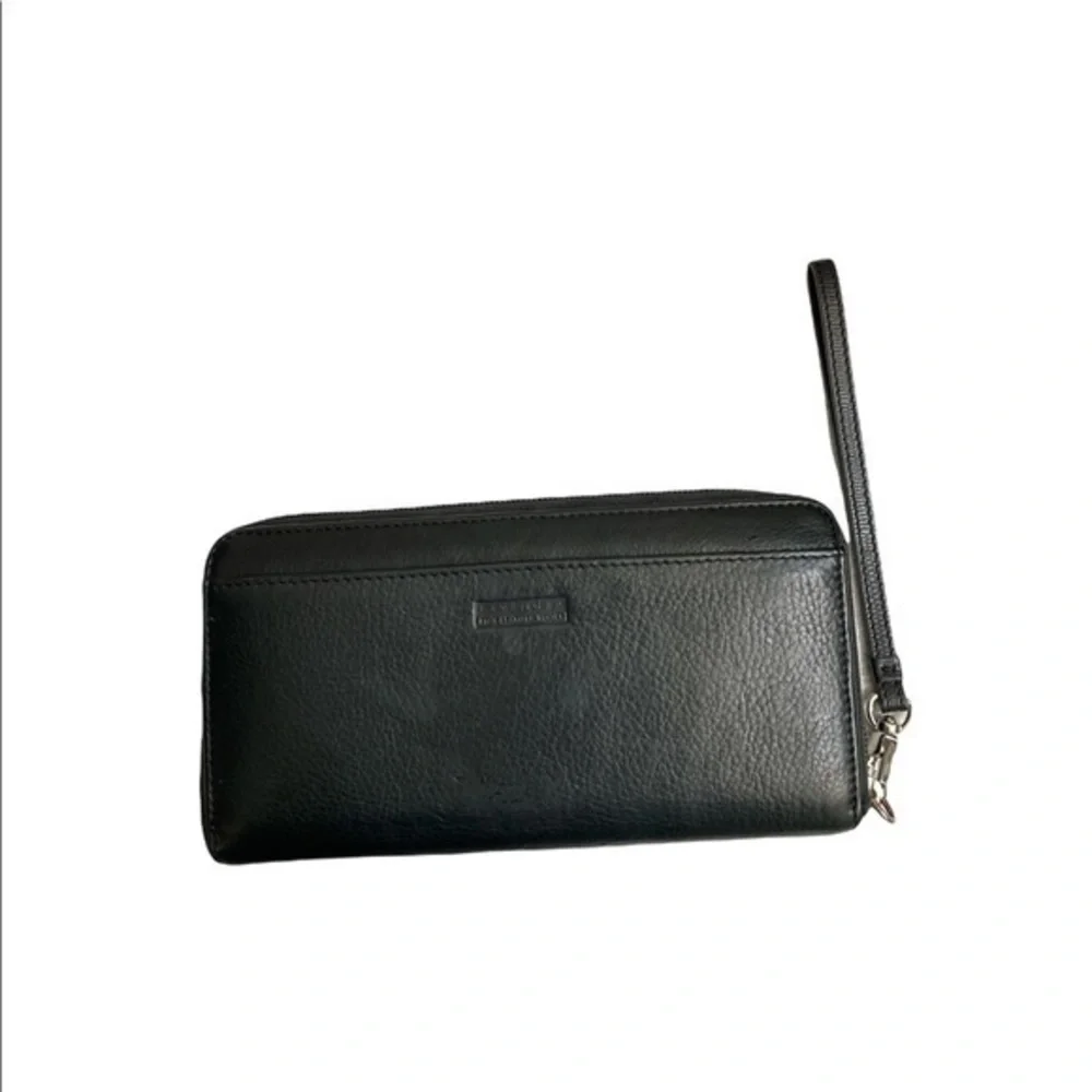 Levenger studded zipper clutch wristlet walker